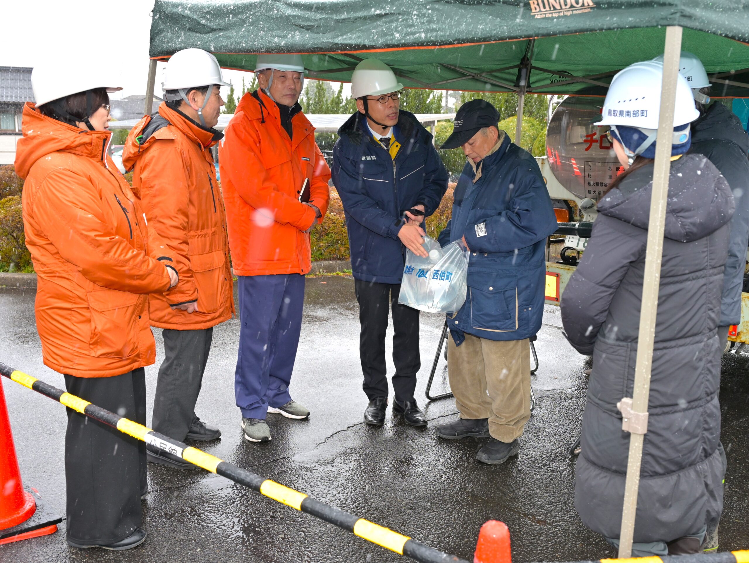 南部町にて地震被害調査